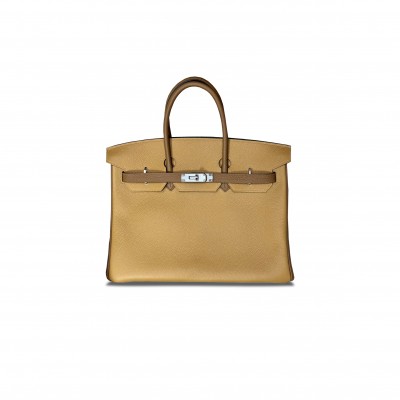 HERMES MASTER BIRKIN 35 TOGO LEATHER BISCUIT CHESTNUT COLOR WITH GRAY ELEPHANT AND SILVER BUCKLE 10092293 (35*28*18cm)
